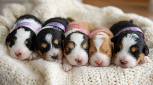tania0948 Six newborn micro Bernedoodle puppies sleeping peac 9fa003b1 c925 4143 8790 b7ac7fc75143 0