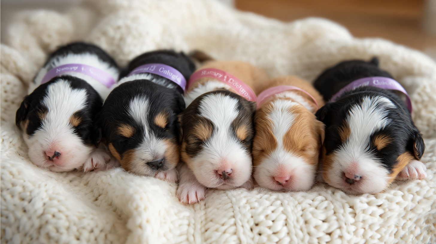 tania0948 Six newborn micro Bernedoodle puppies sleeping peac 9fa003b1 c925 4143 8790 b7ac7fc75143 0